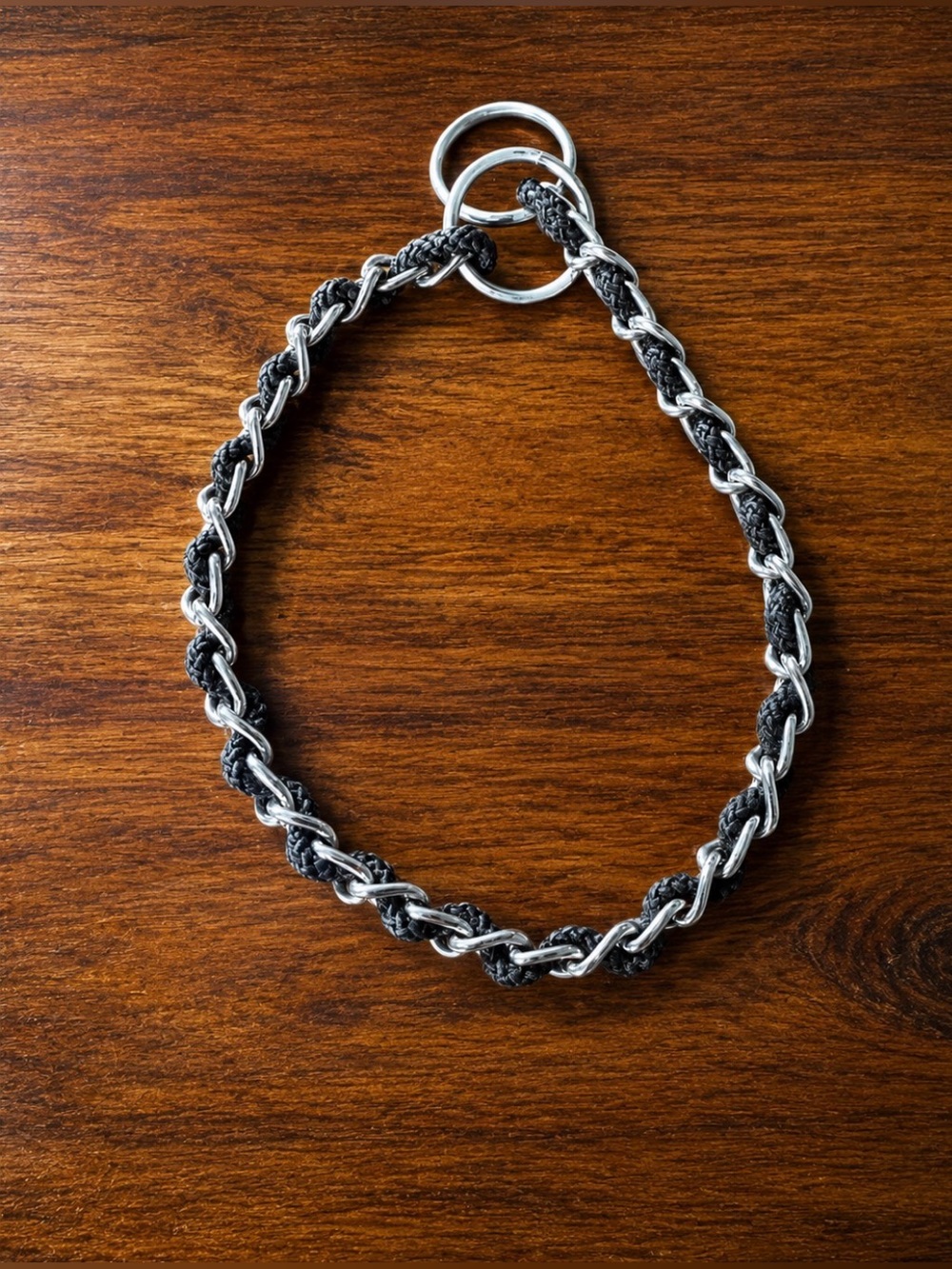 Black & Silver Chain Choker Necklace – 13.5 Inches